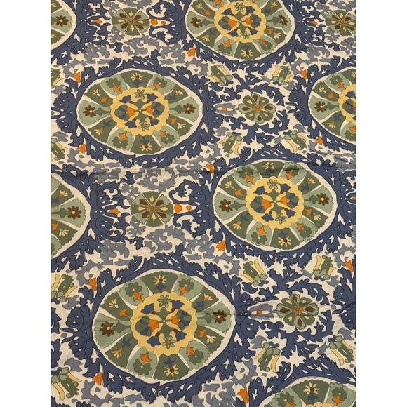 Pottery Barn Caesarea Medallion cotton duvet cover blue green white Queen/ Full - Picture 7 of 14